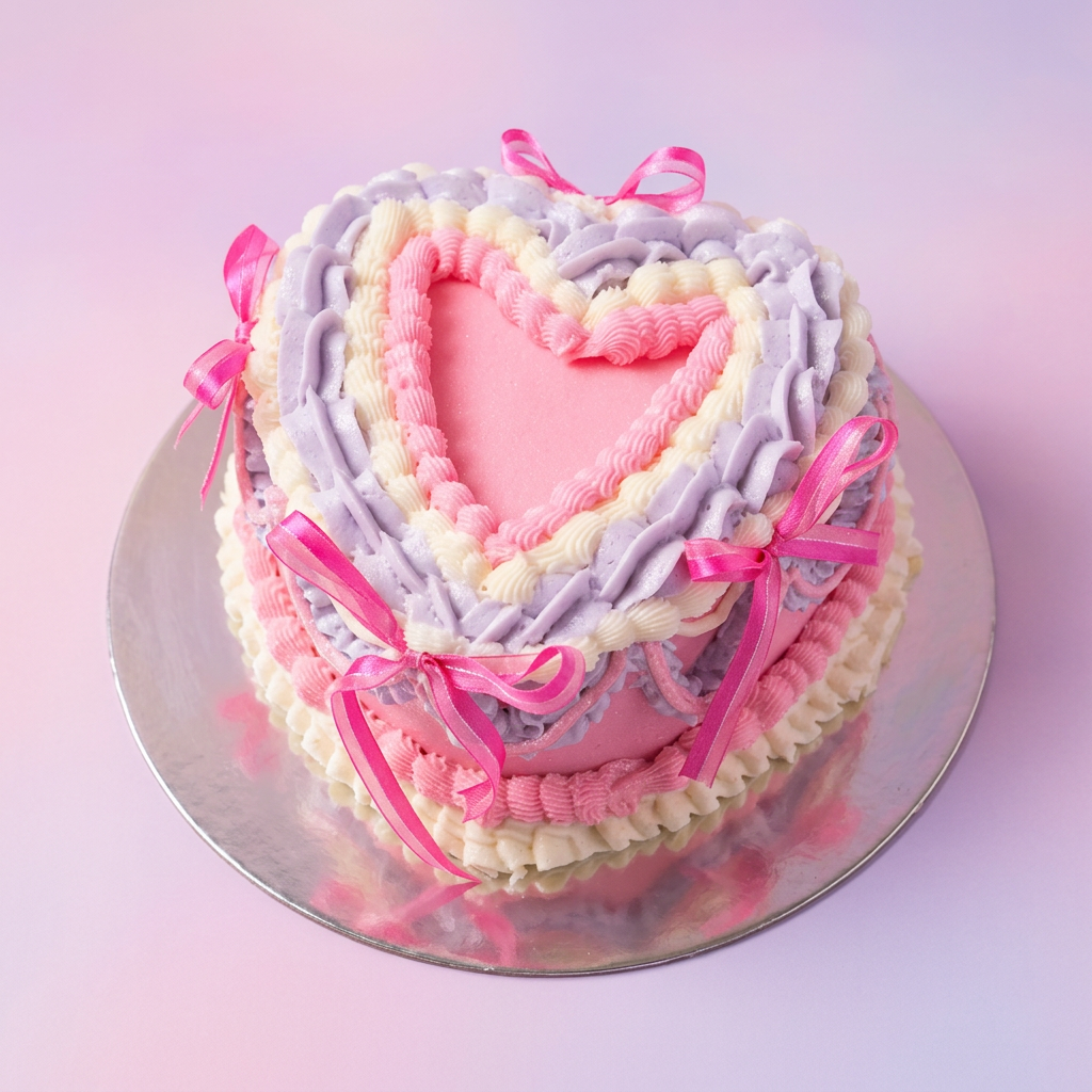 Vintage pink and lavender buttercream cake by Mimi's Dulce Dreams
